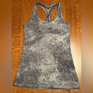 lululemon athletica Black Cool Racerback II Luon Spray Jacquard Tank Top Size 2